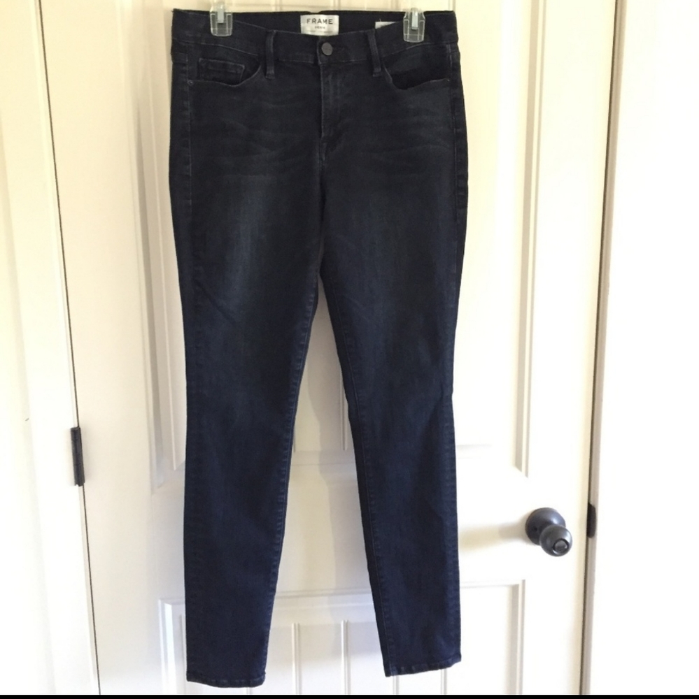 Frame Dark Blue Denim Jeans Le Skinny De Jeanne 32